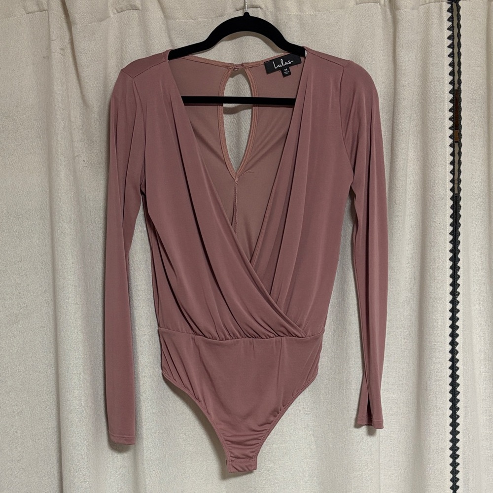Lulu's Blush Pink Long Sleeve Bodysuit